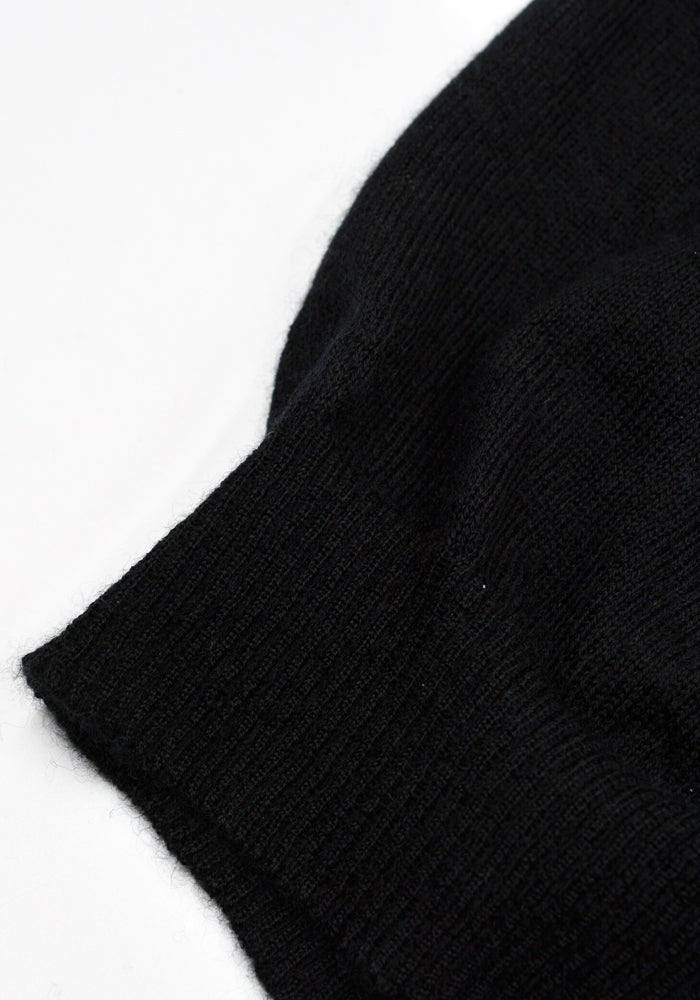 RICK OWENS RP02C1493 WS 09 BIG KNIT BEANIE HAT BLACK