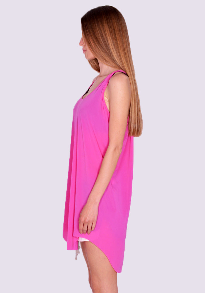 RICK OWENS WOMEN RO01C5151 BZ 13 LOOSE TANKTOP HOT PINK