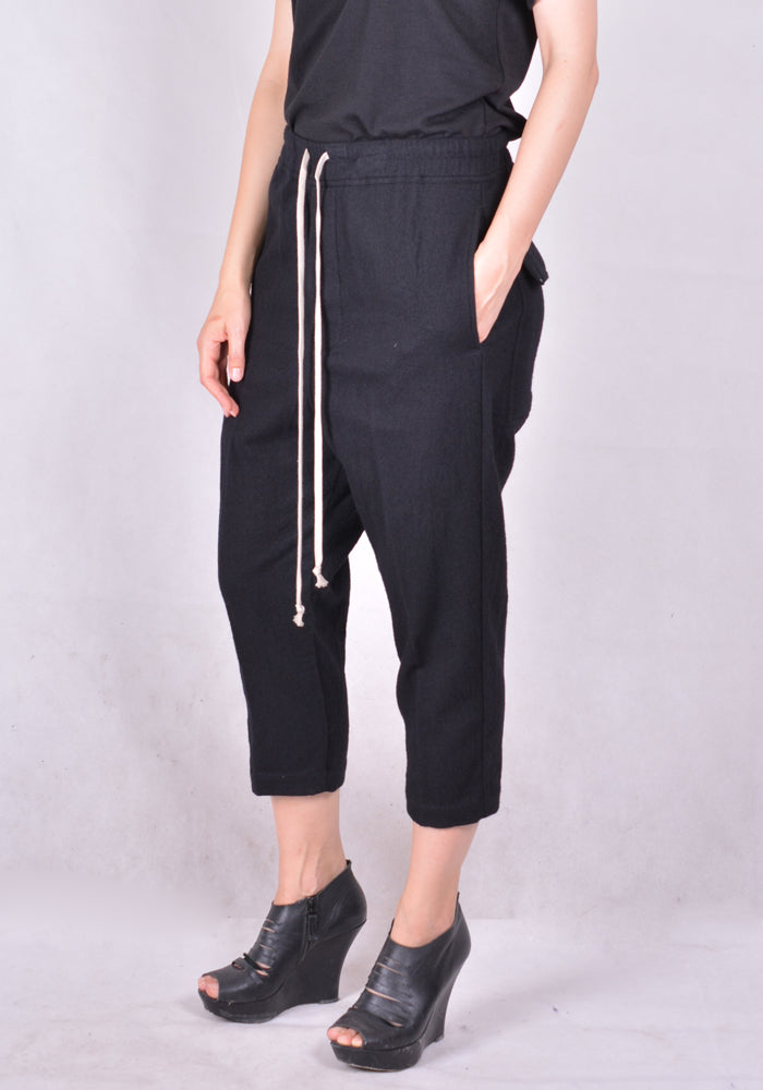 RICK OWENS RP20F2303 WCF DRAWSTRING PANTS BLACK FW20 | DOSHABURI