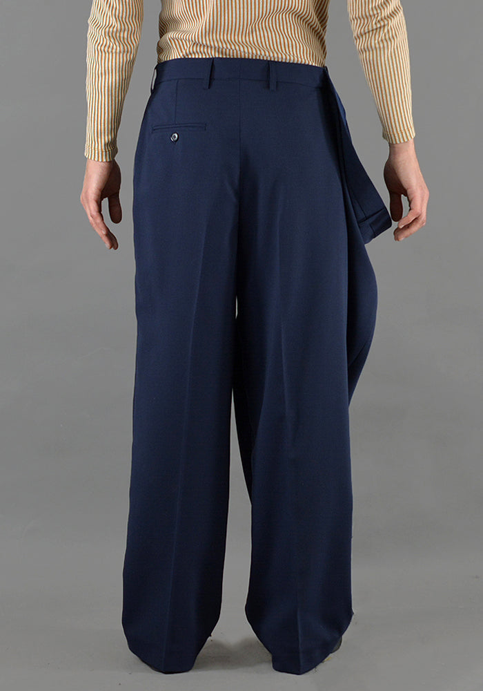 HED MAYNER OVER SIZE TROUSERS NAVY SALE 50%OFF-DOSHABURI ONLINE SHOP