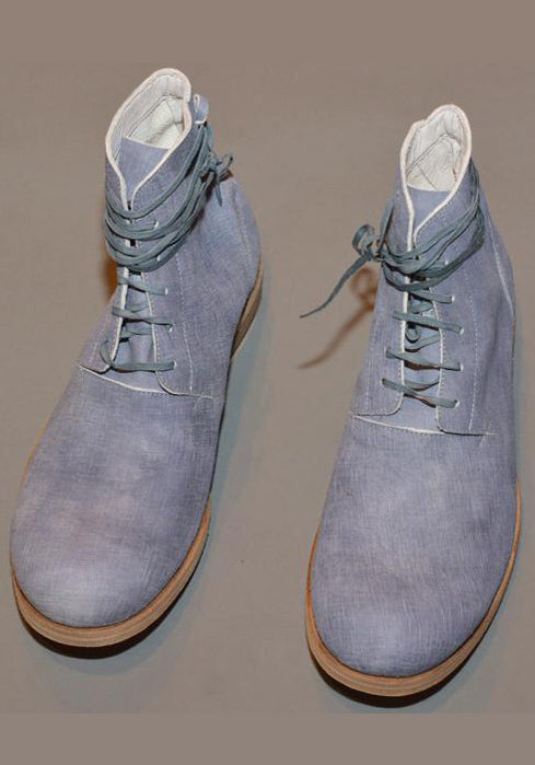 IS BY INDIVIDUAL SENTIMENTS LEATHER BOOTS BLUE-GREY-DOSHABURI Shop