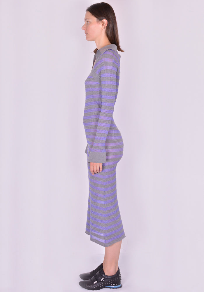 KIKO KOSTADINOV KKWAW21KN04 NINALEE KNIT DRESS AMETHYST STRIPE