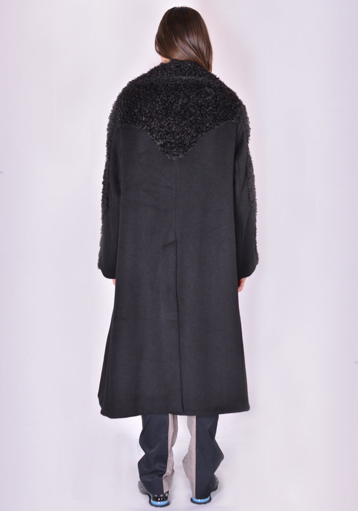 KIKO KOSTADINOV CHARLOTTE DETACHABLE COLLAR COAT BLACK FW21 