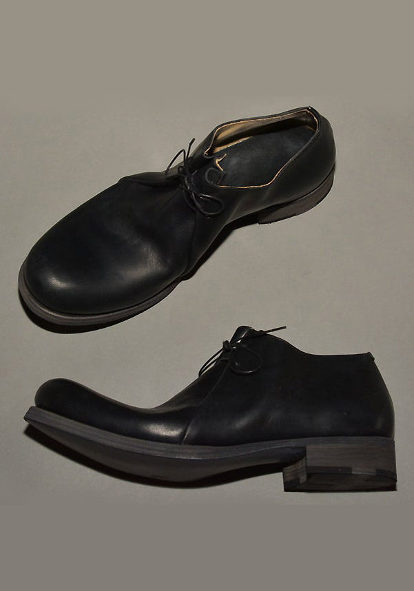 m.a+ by Maurizio Amadei DOUBLE FOLD HORSE LEATHER SHOES BLACK