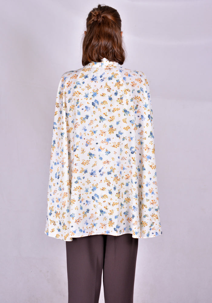 ROKH R0CA163 JP CAPE BLOUSE MEADOW FLORAL