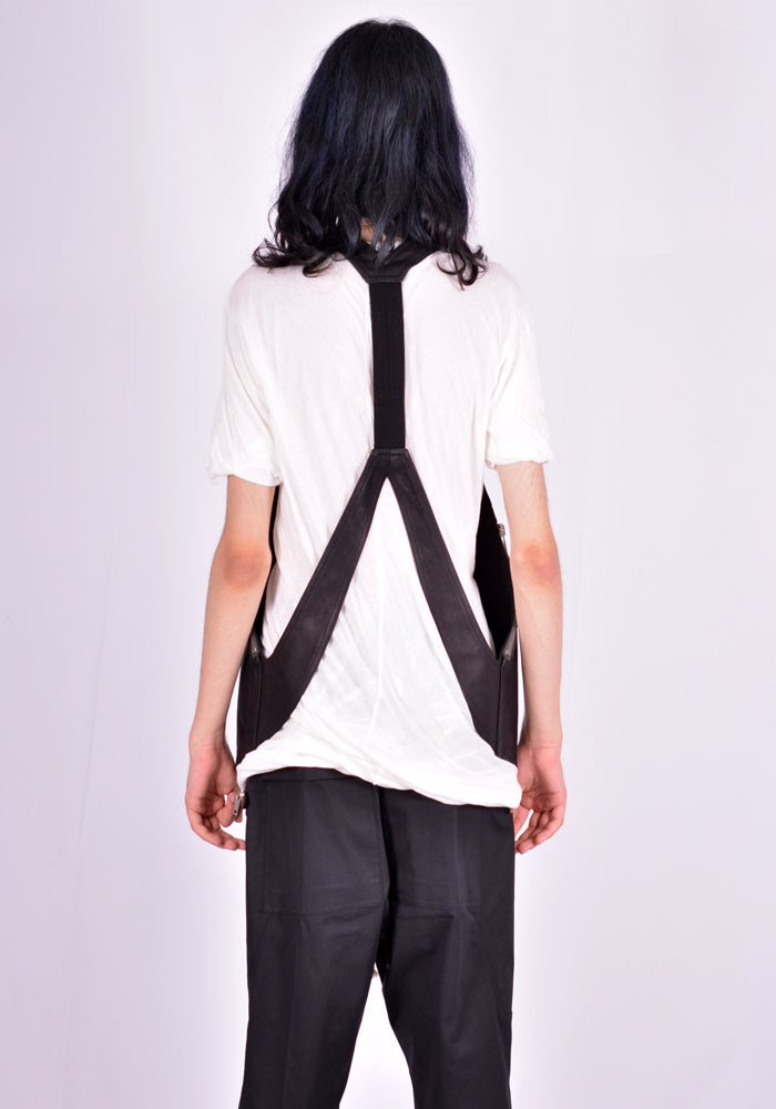 RICK OWENS BAUHAUSLEATHER VEST BLACK 2021FW | DOSHABURI Online Shop