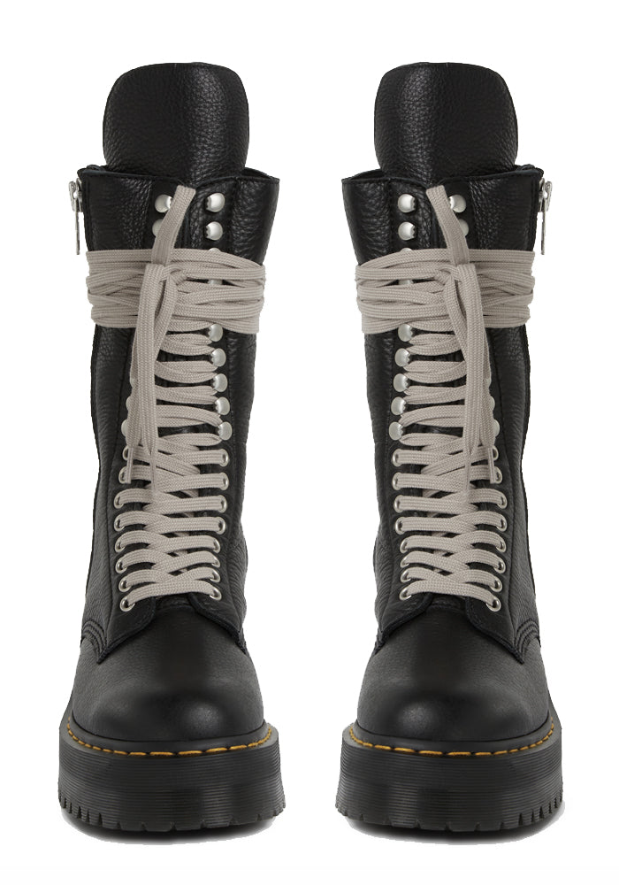 RICK OWENS x DR. MARTENS 1918 QUAD SOLE CALF LENGTH BOOTS BLACK