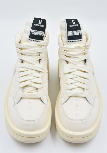 RICK OWENS DRKSHDW X CONVERSE DC02DX343 172R0 TURBOWPN HI-TOP SNEAKERS WHITE