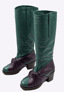 KIKO KOSTADINOV WOMEN KNOTTED RIDING BOOTS GREEN/GREEN FW24 | DOSHABURI Online Shop