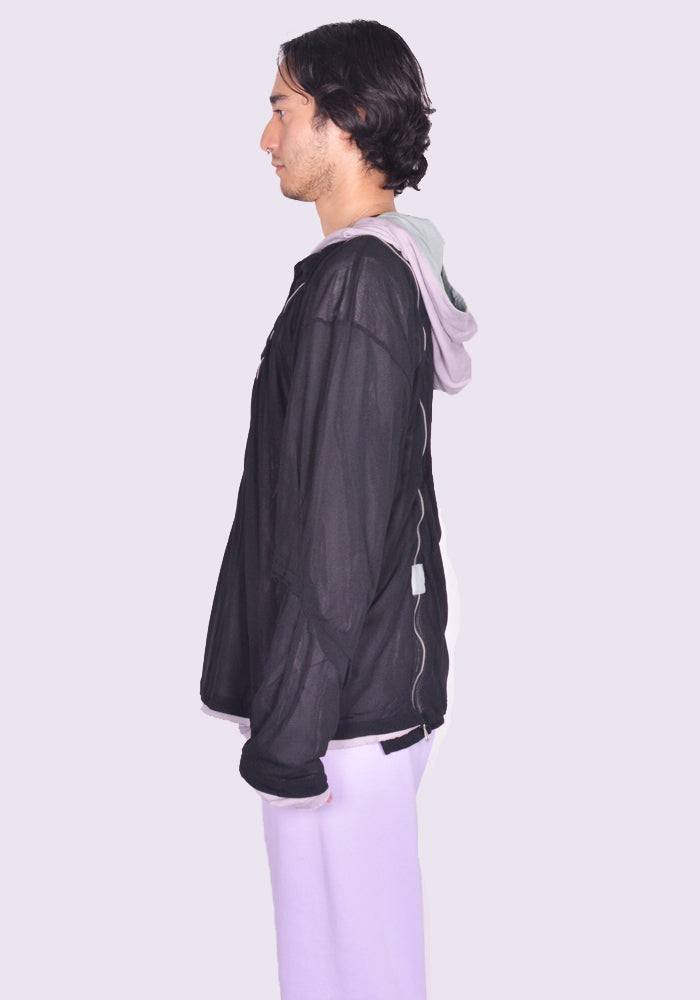 KIKO KOSTADINOV MEN KKAW24TP06-92 KNOX MESH HOODIE/ICY LILAC/JADE  GREEN/BLACK (New season FW24)