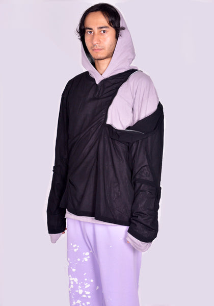 KIKO KOSTADINOV KNOX MESH HOODIE ICY LILAC/BLACK FW24 | DOSHABURI Shop