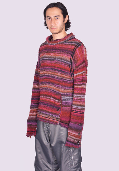 KIKO KOSTADINOV MEN SCARPITA KNITSWEATER DARK RED MIX FW24 | DOSHABURI Shop