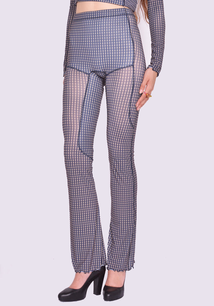 KNWLS HALCYON LEGGINGS MINI CHECK FW24 | DOSHABURI Online Shop