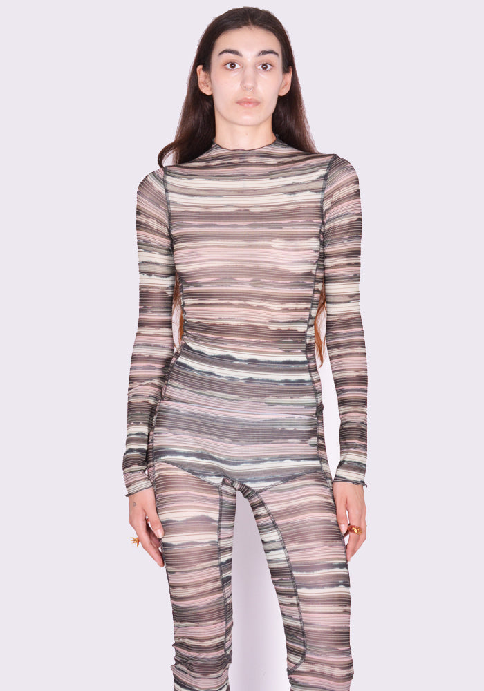 KNWLS HALCYON TOP BLEACH STRIPES FW24 | DOSHABURI Online Shop