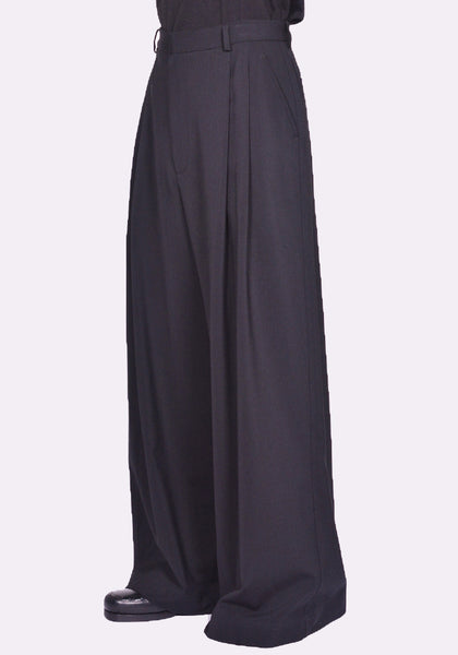 LU'U DAN MP021W LWB JUMBO WIDE LEG TROUSERS BLACK FW24 | DOSHABURI Online Shop