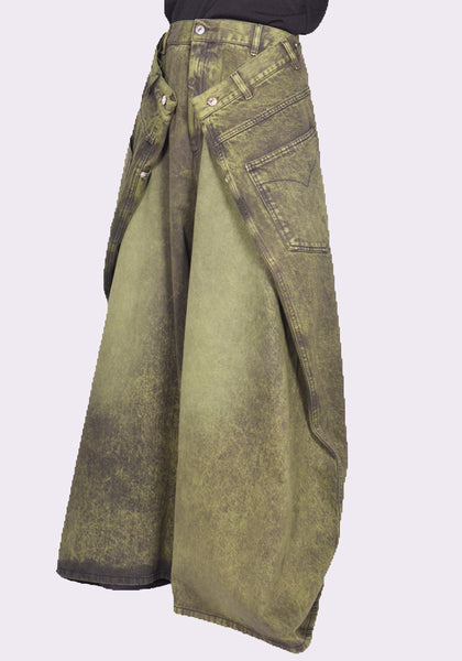 LU'U DAN MAXI MAXI MAXI JEANS WASHED GREEN FW24 | DOSHABURI Online Shop