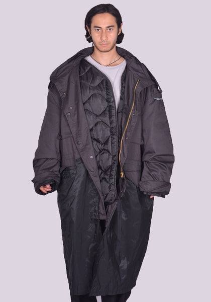 MARINA YEE WEDNESDAY A. REWORKED PARKA COAT BLACK FW24 | DOSHABURI Shop