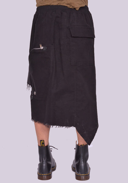 RICK OWENS MEN RR02D6341 TB 09 DARCCA SKIRT BLACK FW24 | DOSHABURI Online Shop