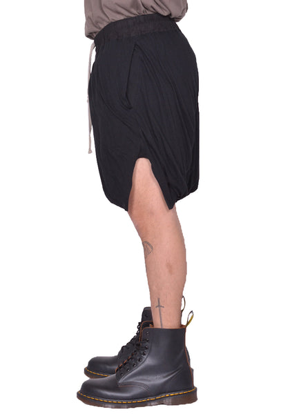 RICK OWENS MEN DOUBLE LONG BOXER SHORTS BLACK SS25 | DOSHABURI Shop