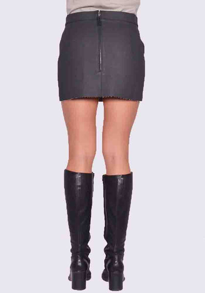 RICK OWENS WOMEN DENIM MINI SKIRT BLACK FW24 | DOSHABURI Online Shop