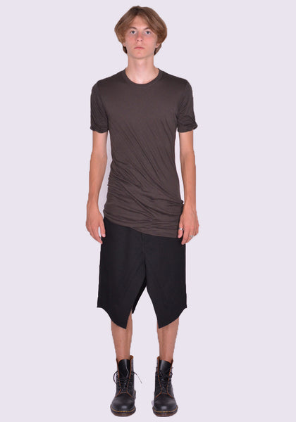 RICK OWENS MEN RU02D6256 UC DOUBLE LAYERED T-SHIRT DARK DUST FW24 | DOSHABURI Online Shop