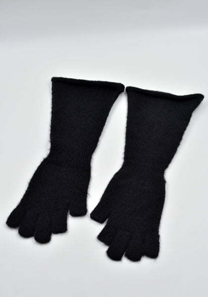 RICK OWENS MEN RR02D6498 KWP KNIT GLOVES BLACK fW24 | DOSHABURI Online Shop