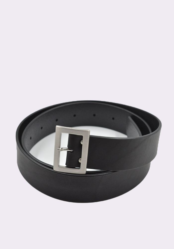 RICK OWENS MEN RA02D0583 LGE LEATHER BELT BLACK(New season FW24)