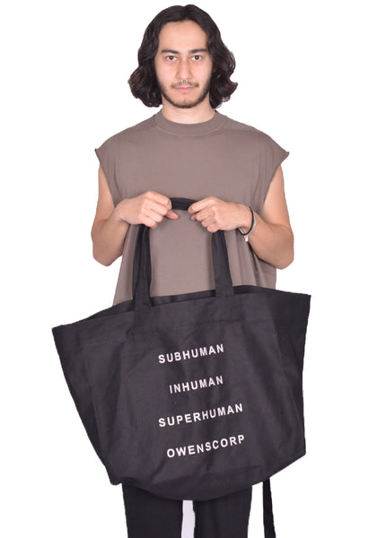 RICK OWENS MEN BEACH BAG BLACK PRINT SS25 | DOSHABURI Online Shop