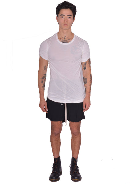 RICK OWENS MEN DOUBLE LAYERED T-SHIRT MILK SS25 | DOSHABURI Shop