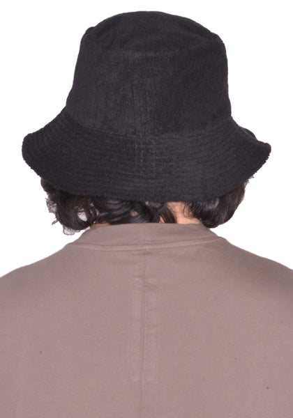 RICK OWENS MEN KNITTED BEACH HAT BLACK SS25 | DOSHABURI Online Shop