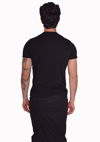 RICK OWENS MEN LEVEL T-SHIRT BLACK SS25 | DOSHABURI Online Shop