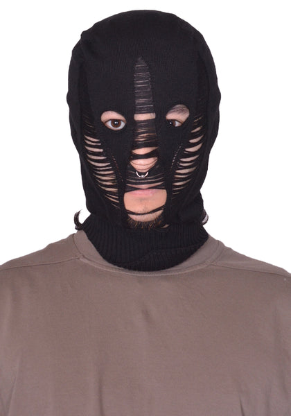 RICK OWENS MEN SKULL BALACLAVA BLACK SS25 | DOSHABURI Online Shop