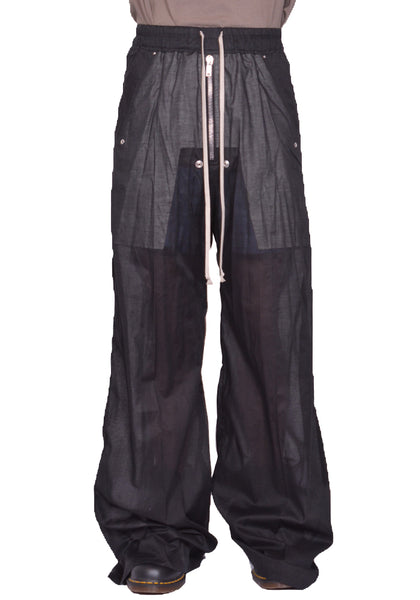 RICK OWENS MEN WIDE BELA PANTS BLACK SS25 | DOSHABURI Online Shop