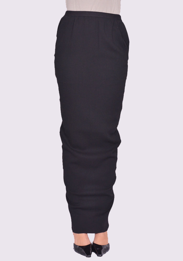 RICK OWENS PILLAR LONG SKIRT BLACK FW24 | DOSHABURI Online Shop