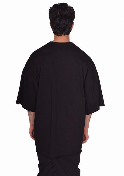 RICK OWENS V-NECK TOMMY T-SHIRT BLACK SS25 | DOSHABURI Online Shop