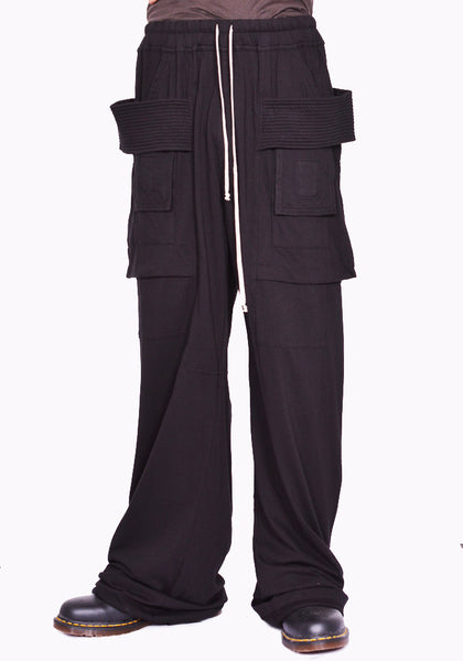 RICK OWENS DRKSHDW CREATCH WIDE CARGO PANTS BLACK FW24 | DOSHABURI Online Shop