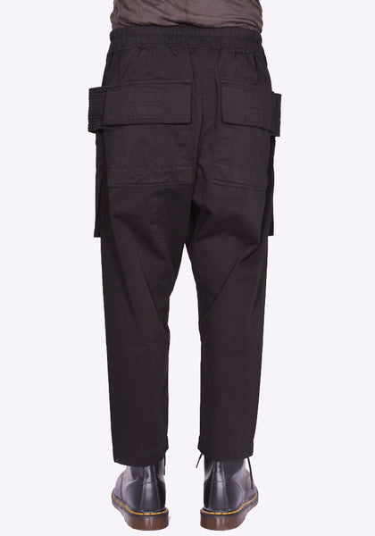 RICK OWENS DRKSHDW CREATCH CARGO CROPPED PANTS BLACK FW24 | DOSHABURI Online Shop