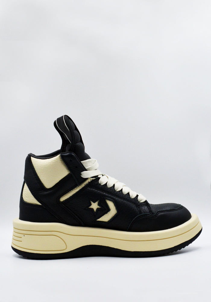 RICK OWENS DRKSHDW CONVERSE TURBOWPN HI-TOP SNEAKERS BLACK SS24 – DOSHABURI