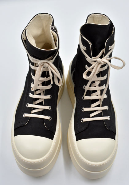 RICK OWENS DRKSHDW DOUBLE BUMPER SNEAKERS BLACK/MILK SS24 | DOSHABURI Online Shop