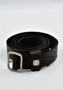 GUIDI BLT16 BISON FULL GRAIN LEATHER BELT BLACK | DOSHABURI Online Shop