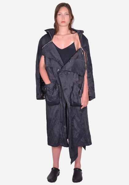 KIKO KOSTADINOV WOMEN KKWSS24C02-21 MALLARME COAT PEBBLE BLACK SS24 | DOSHABURI Online Shop