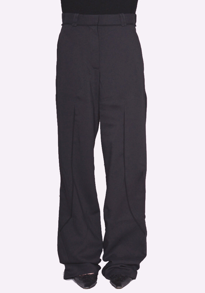 KIKO KOSTADINOV HINA PLEAT TROUSER CROW BLACK FW23 | DOSHABURI Shop