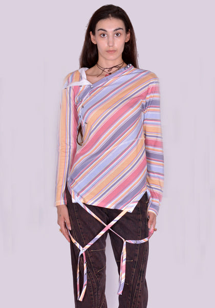 KIKO KOSTADINOV HENLEY T-SHIRT MULTI STRIPE FW24 | DOSHABURI Online Shop