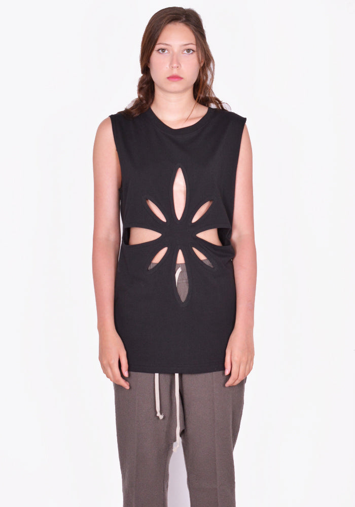 KUSIKOHC ORIGAMI CUT-OUT SLEEVELESS TOP BLACK SS24 | DOSHABURI Online Shop