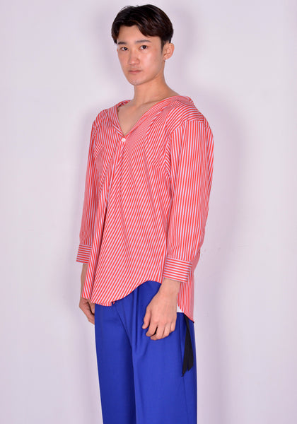 MARINA YEE BACK-TO-FRONT SHIRT RED/WHITE/BLUE SS24 | DOSHABURI Shop