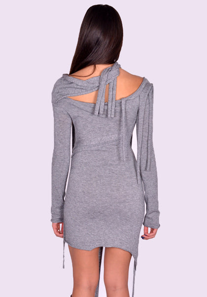 OTTOLINGER STRAPPY KNIT MINI DRESS GREY FW24 | DOSHABURI Online Shop