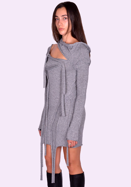 OTTOLINGER STRAPPY KNIT MINI DRESS GREY FW24 | DOSHABURI Online Shop