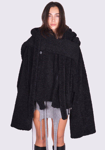 OTTOLINGER WRAP TEDDY SHORT COAT BLACK FW24 | DOSHABURI Online Shop