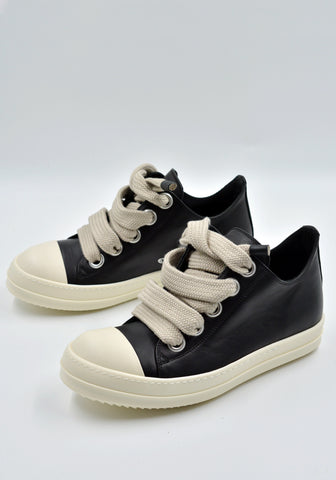 RICK OWENS JUMBOLACED LOW SNEAKERS BLACK FW24 | DOSHABURI Online Shop