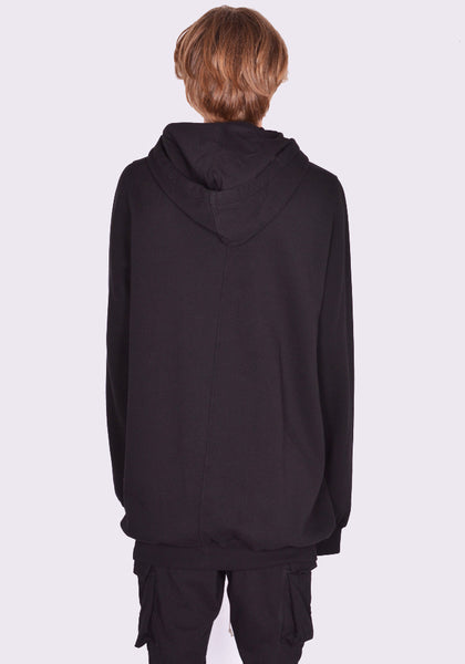 RICK OWENS MEN RR02D6282 FES3 SWEAT HOODIE BLACK FW24 | DOSHABURI Online Shop